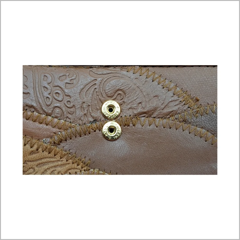 Fiocchi ~ Brown Shades of Leather Patchwork Wallet Super Soft. Made In Italy - Picture 2 of 6
